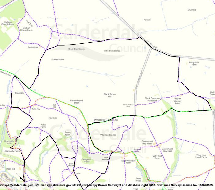 Bridestone Fell Race route map