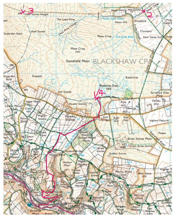 Hoofstones Fell Race route map