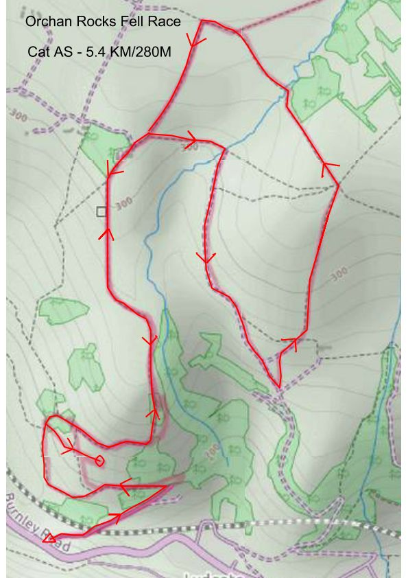 Orchan Rocks Fell Race route map